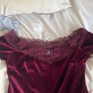 Red velvet dress by B. DARLIN. Great condition